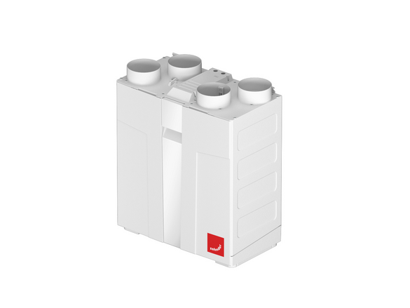 Rendering Zehnder ComfoAir Compact WM Comfortable indoor ventilation Angled view