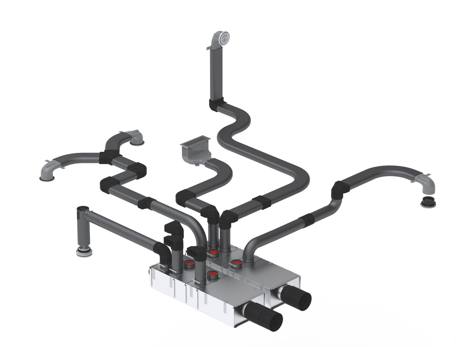 Cut-Out Zehnder ComfoTube Therm FL51 Comfortable indoor ventilation Angled view