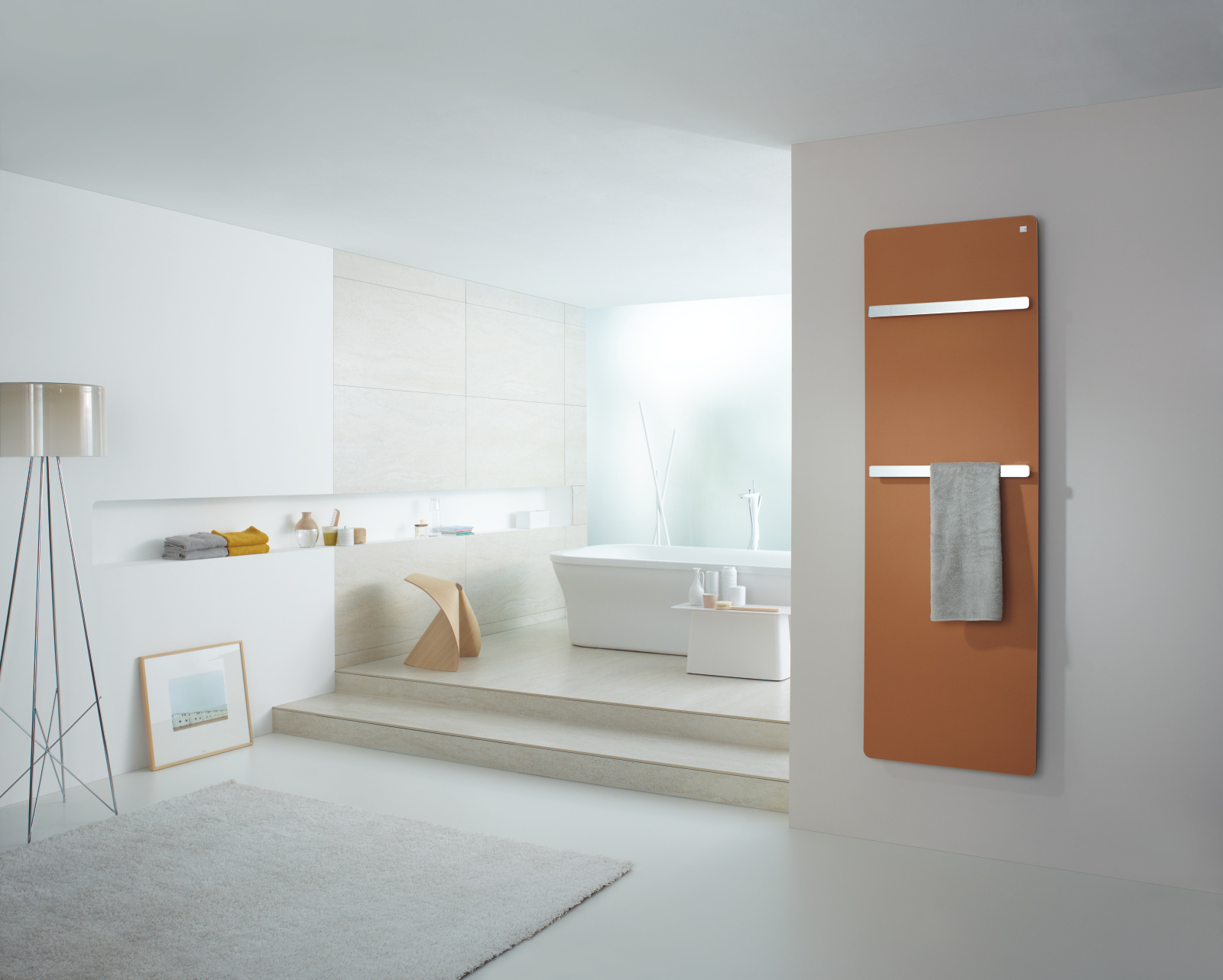 Zehnder_RAD_Vitalo-Bar_Caramel_towel Rendering Zehnder Vitalo Bar Decorative radiator Front view