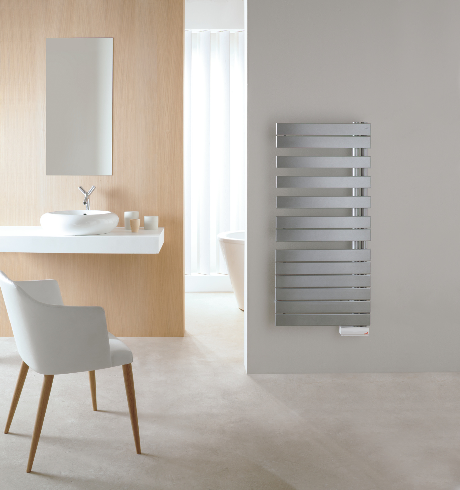 Rendering Zehnder Roda Spa Asym Decorative radiator Front view