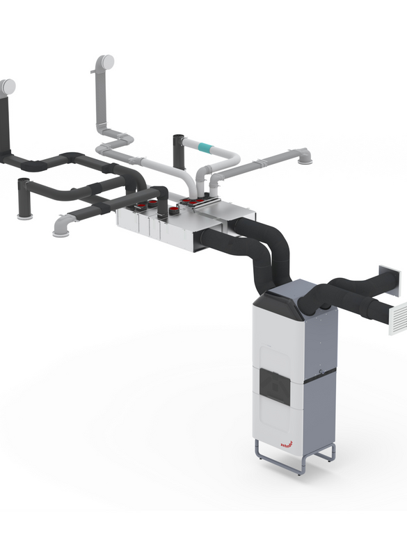 Rendering Zehnder ComfoClime 36 Comfortable indoor ventilation Angled view