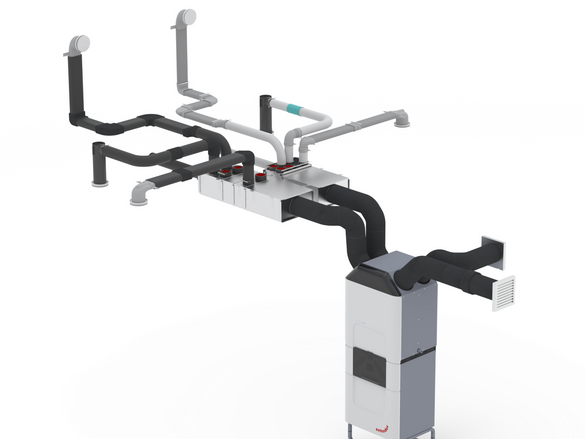 Rendering Zehnder ComfoClime 36 Comfortable indoor ventilation Angled view