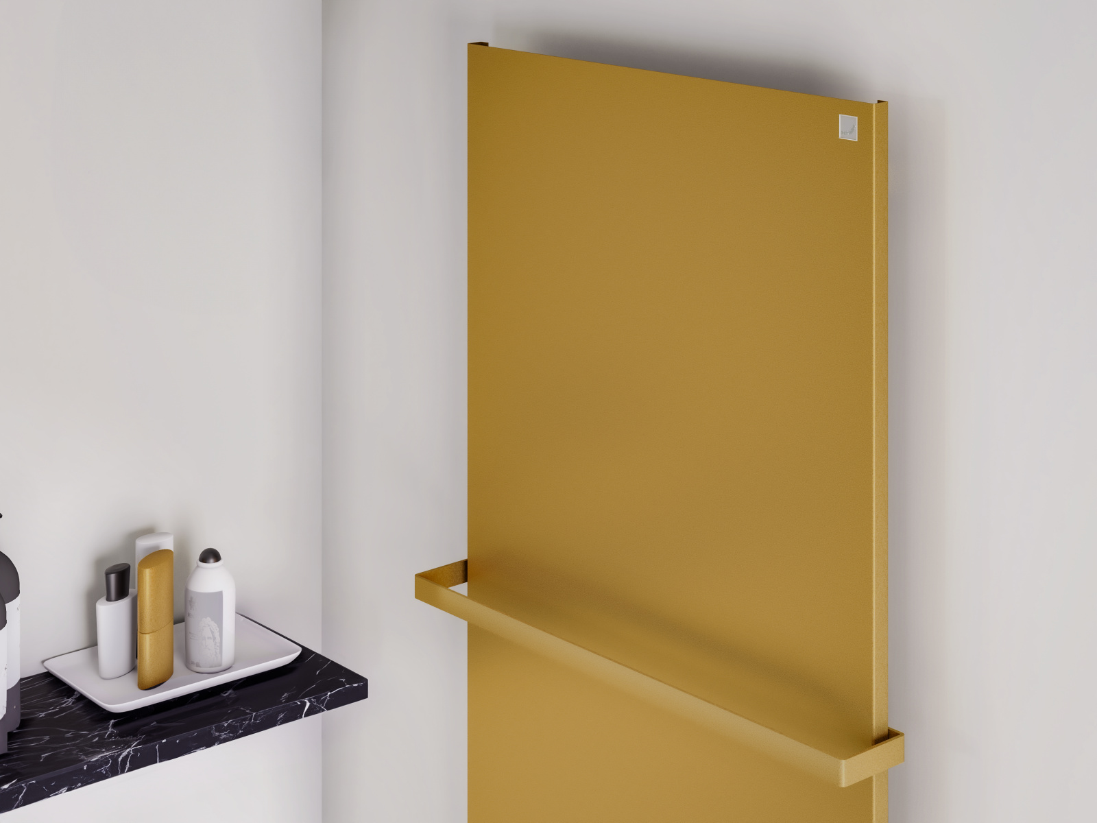 Rendering Zehnder Fina Lean Bar Decorative radiator Angled view