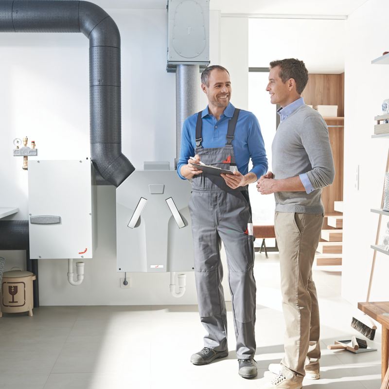 Rendering Zehnder ComfoAir 350 Comfortable indoor ventilation Front view