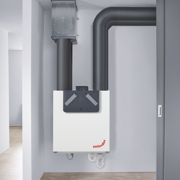 Rendering Zehnder ComfoPipe Compact Comfortable indoor ventilation Front view