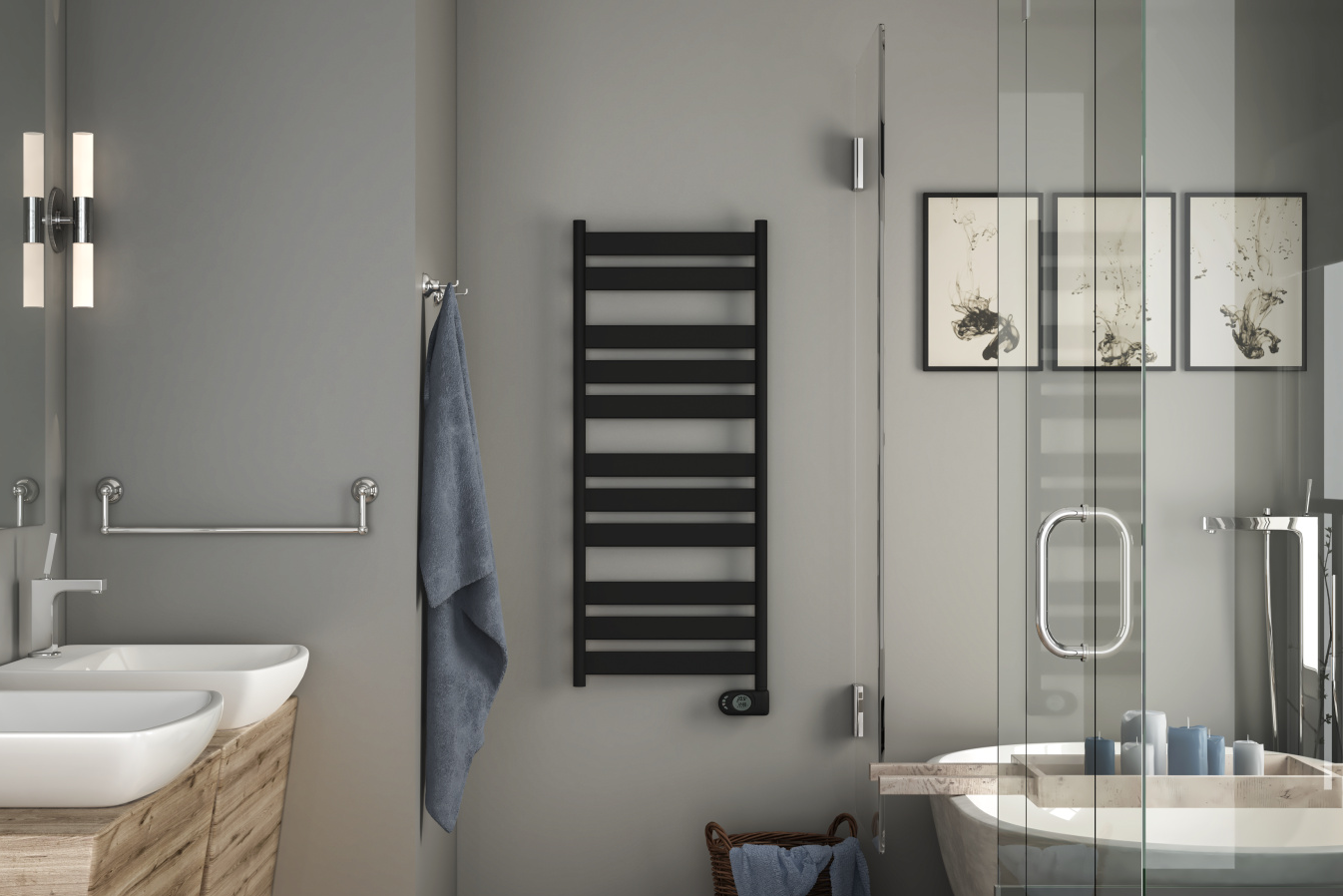 Rendering Zehnder Zeta Decorative radiator Front view