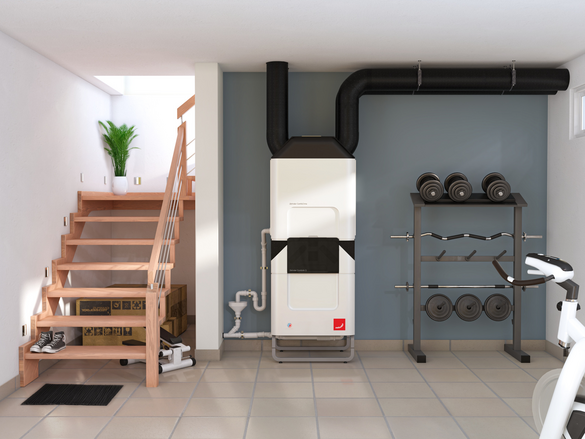 Rendering ComfoClime Comfortable indoor ventilation Front view