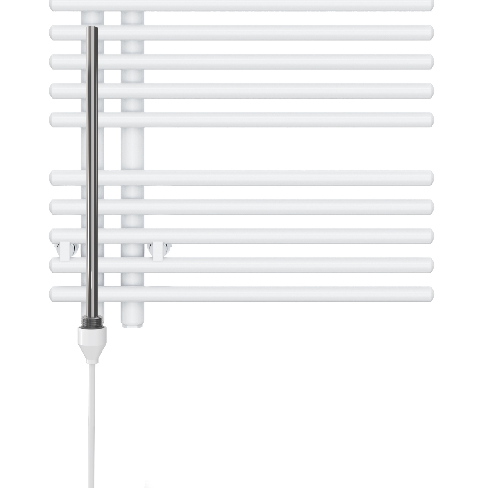 Zehnder_RAD_Yucca-Asym-EL_IHE_TrafficWhite Cut-Out Immersion Heater Easy (IHE) Decorative radiator Front view