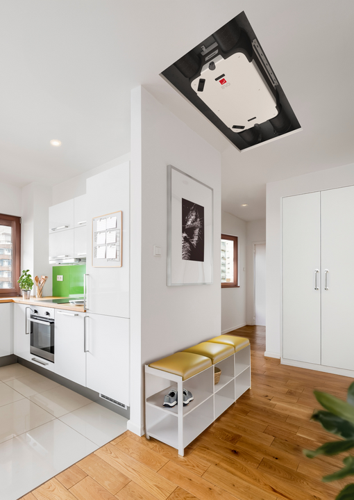 Zehnder_CSY_EVO_Milieu-KitchenUrbanFlat Stock Content Zehnder EVO 4 Comfortable indoor ventilation Angled view