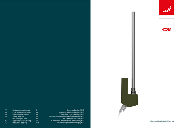 User Manual Zehnder Immersion Heater Design (IHD)
