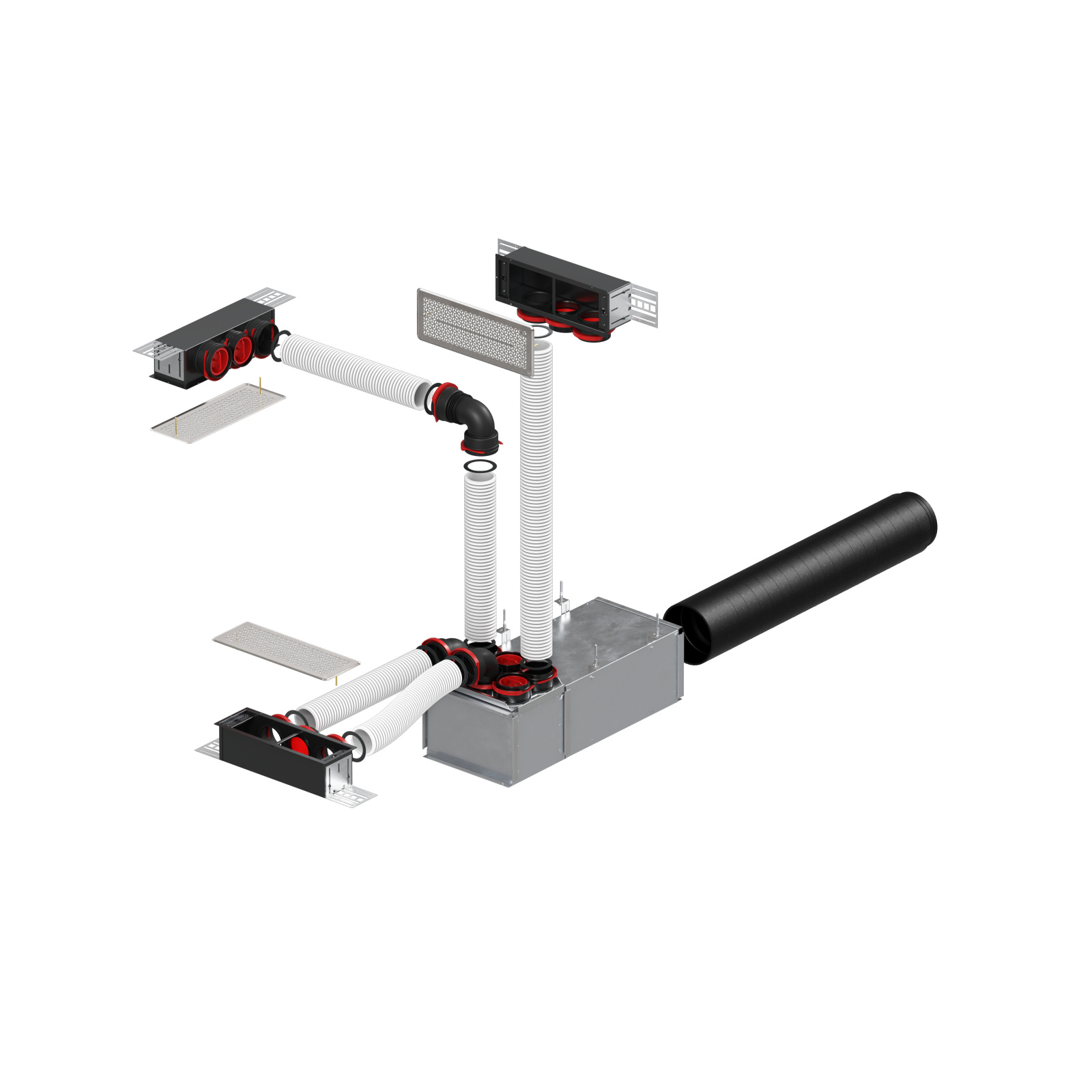 Rendering ComfoGrid CLD wide Comfortable indoor ventilation Angled view