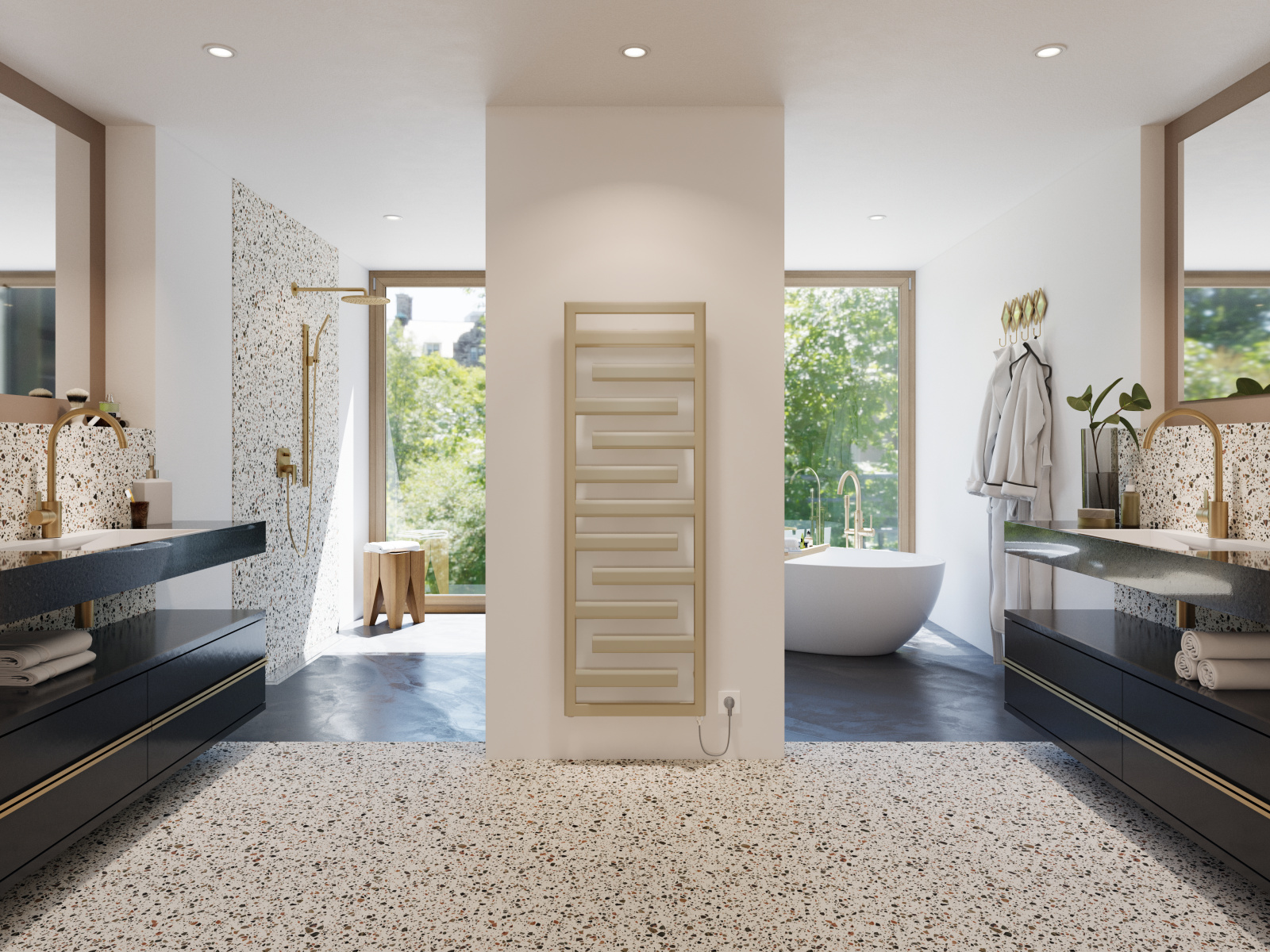 Rendering Zehnder Tetris Decorative radiator Front view