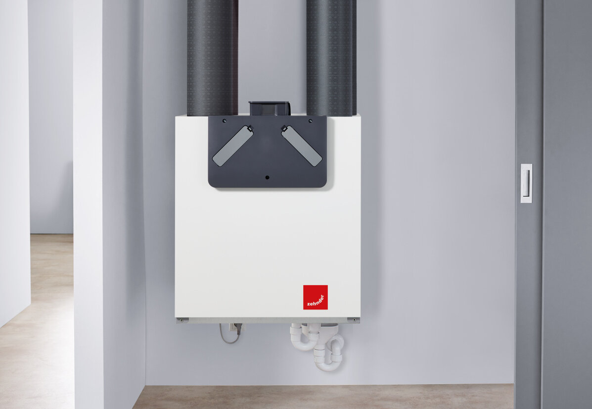 Zehnder_CSY_E300_E400_CW_320_Comfopipe_160_detail_ComfoPipe_Compact Cut-Out Zehnder ComfoAir E200 Comfortable indoor ventilation Front view