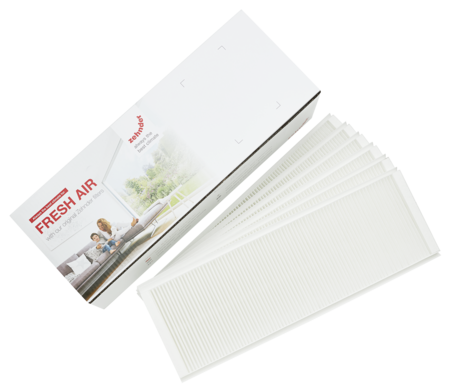 Zehnder-CSY-filter-box-10pcs_transparent2.png Photograph Zehnder ComfoAir Q350 TR Comfortable indoor ventilation Front view