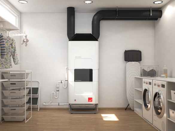 Rendering Zehnder ComfoClime Q Comfortable indoor ventilation Front view