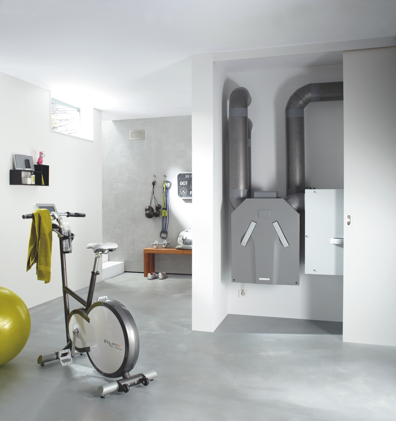 Rendering Zehnder ComfoD 350 Comfortable indoor ventilation Front view