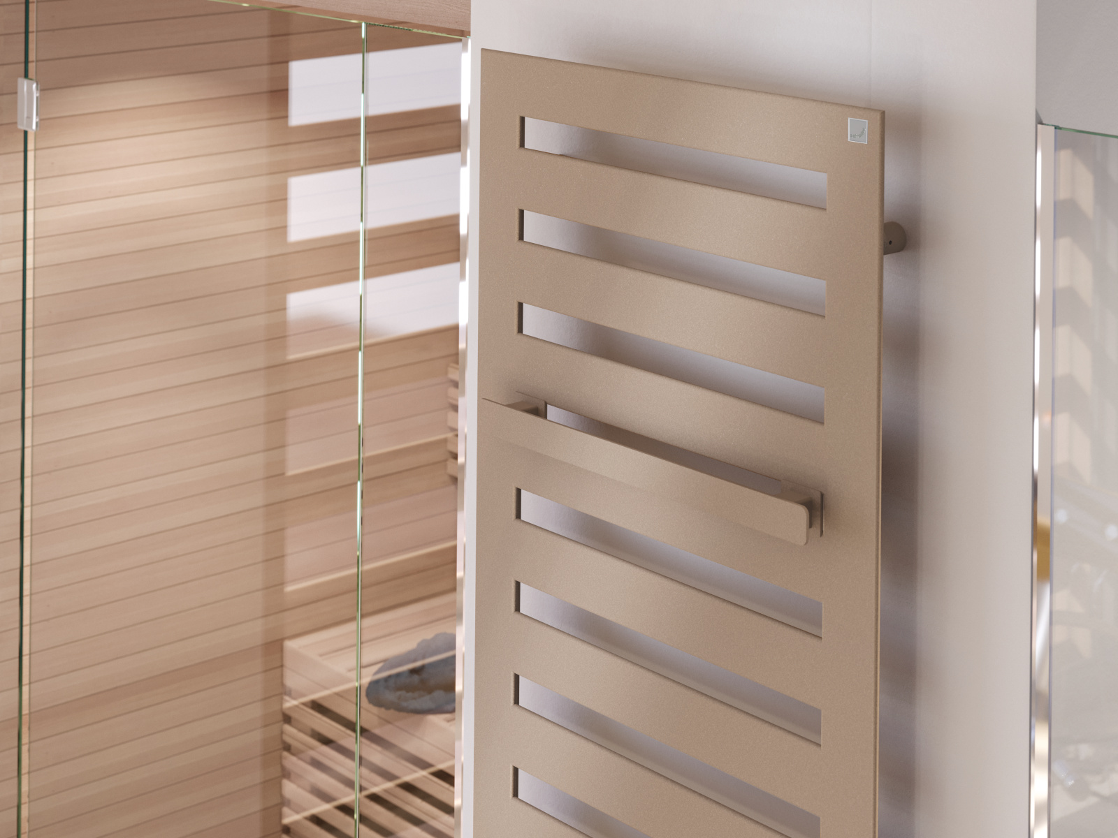 Rendering Zehnder Metropolitan Bar Decorative radiator Angled view