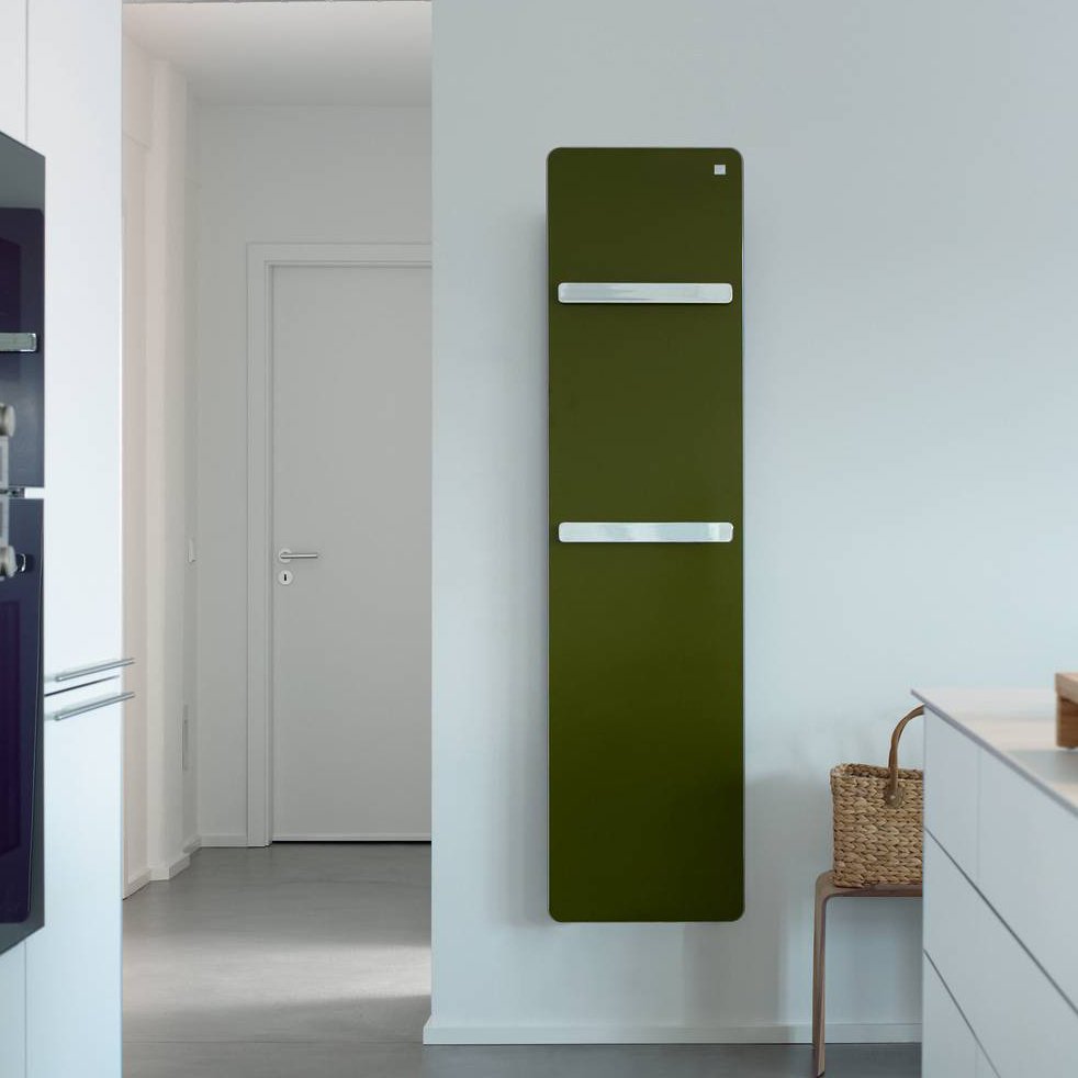 Zehnder_RAD_Vitalo-Bar-EL_kitchen_green_print+web Rendering Zehnder Vitalo Bar Decorative radiator