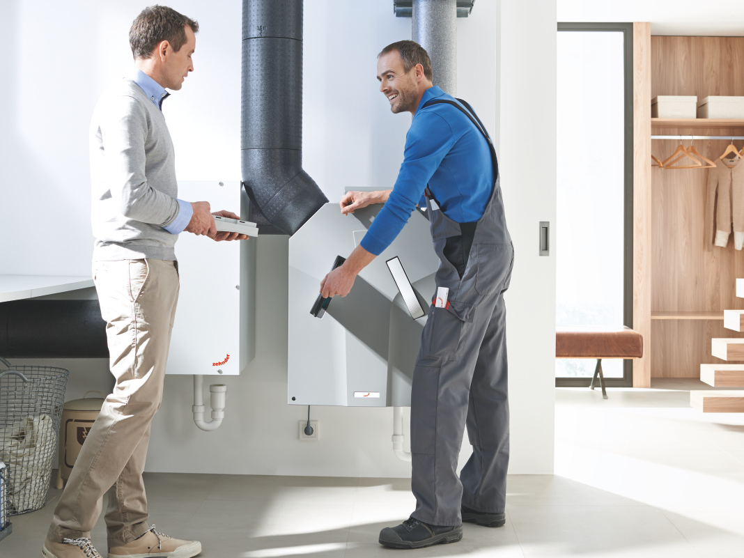 Rendering Zehnder ComfoAir 350 Comfortable indoor ventilation Front view