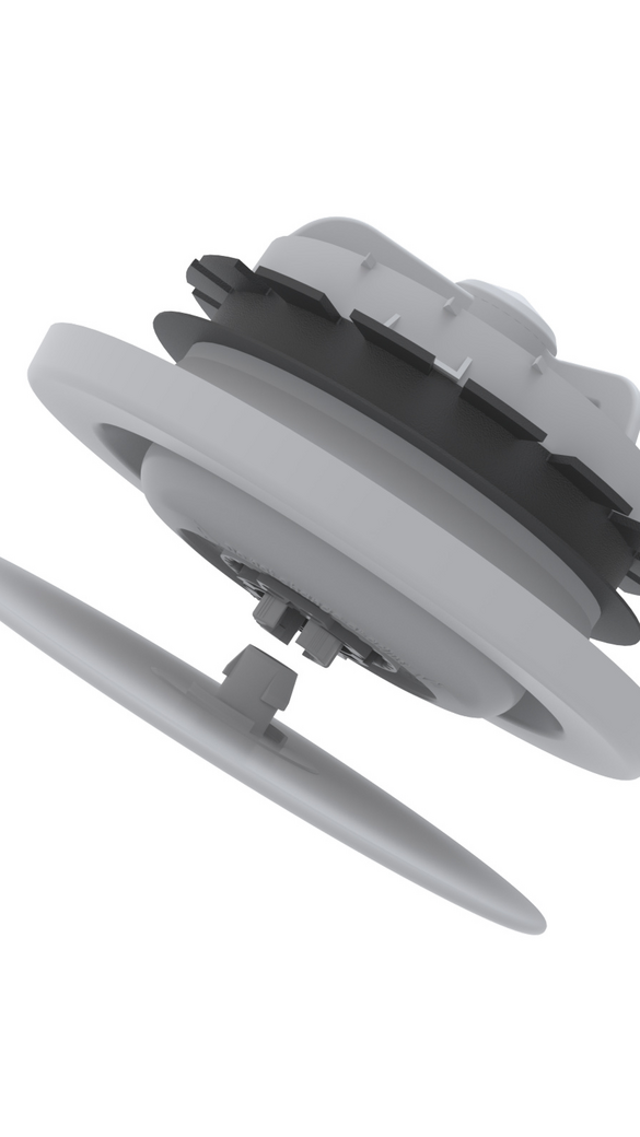 Rendering Zehnder ComfoValve Luna E125 Comfortable indoor ventilation Angled view